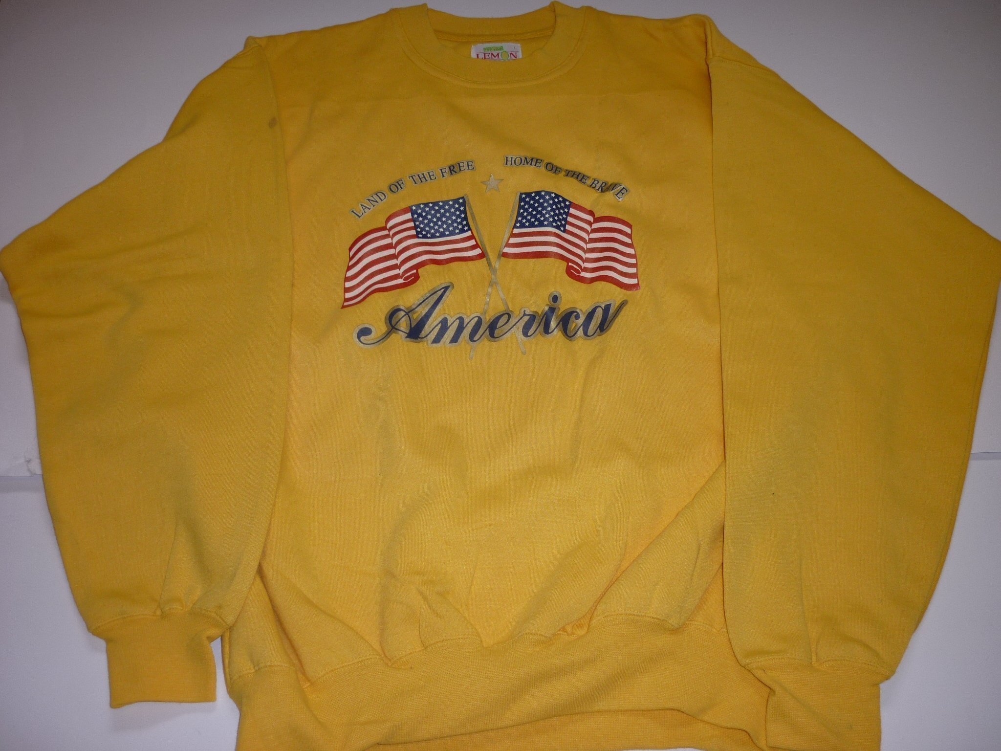 American Flag Printed Yellow Sweatshirt for Men || Guaranteed Low Price || M/L & L/XL || 50% Discount || Free Home Delivery (Post Nord) || Art. No. 20170404-5622