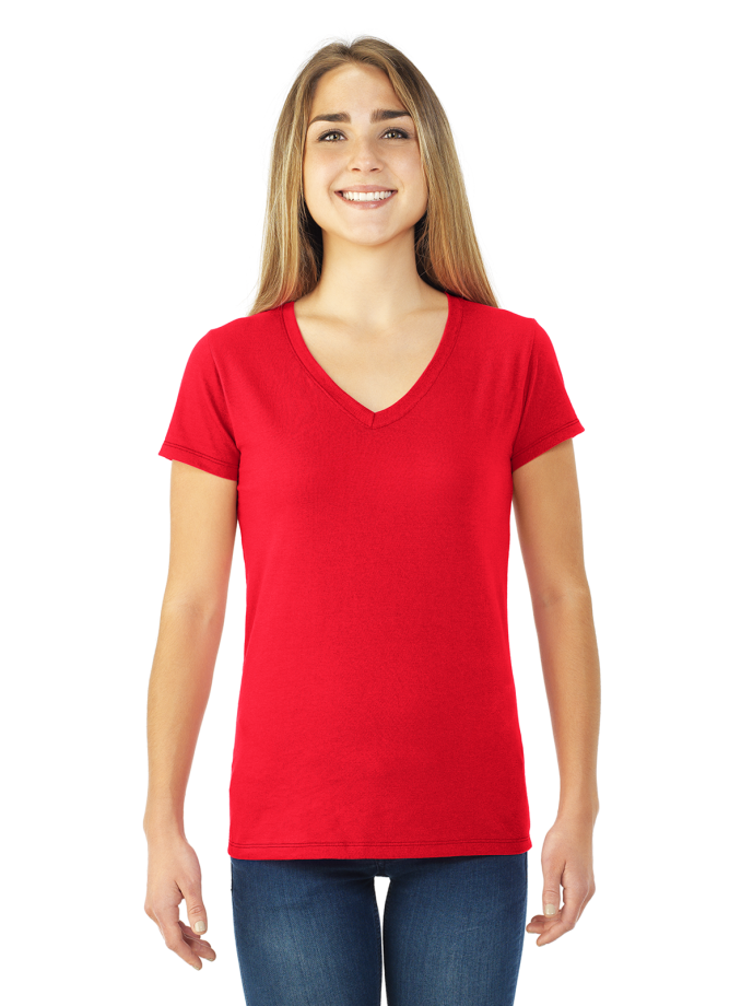 Red T-Shirt-V NECK-100