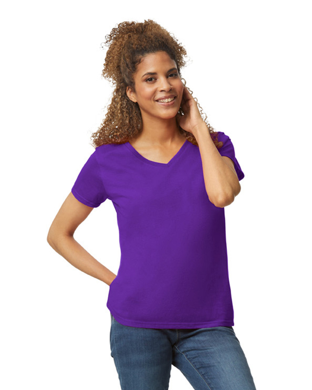 PLAIN PURPLE  USA T-SHIRT -MEMORABLE GIFT- AMERICAN V-NECK PURPLE T-SHIRT-TOP QUALITY-LOWEST PRICE GAURANTEED-DO NOT MISS THIS CHANCE-FREE HOME(POST OFFICE) DELIVERY-ART NO. GL41V00VL-REA 27%