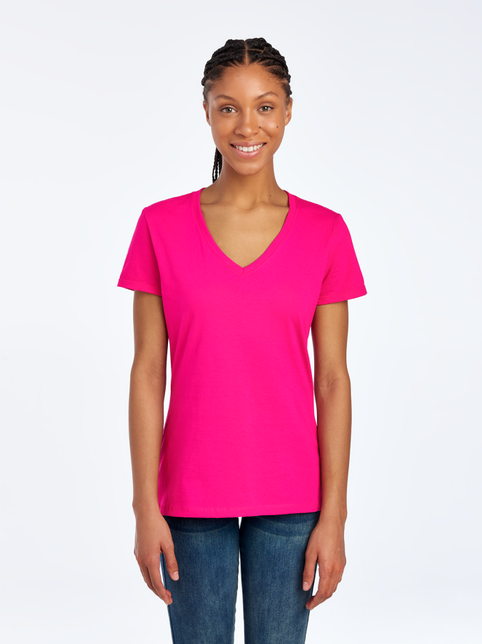 PLAIN D.PINK  USA T-SHIRT-MEMORABLE GIFT- AMERICAN V-NECK DARK PINLKT-SHIRT-TOP QUALITY-LOWEST PRICE GAURANTEED-DO NOT MISS THIS CHANCE-FREE HOME(POST OFFICE) DELIVERY-ART NO. GL41V00VL-REA 27%